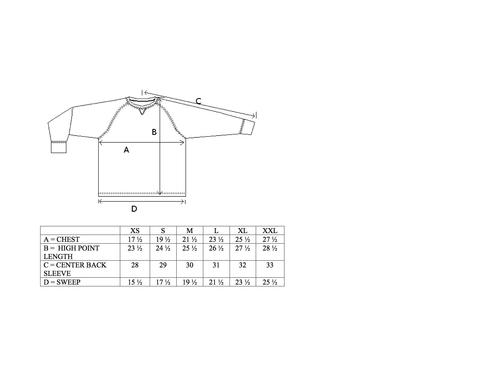 Jersey sizing chart