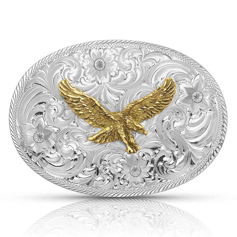 Cowboy american plated belt buckle for leather belts. 