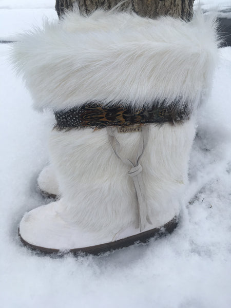 white fur bearpaw boots