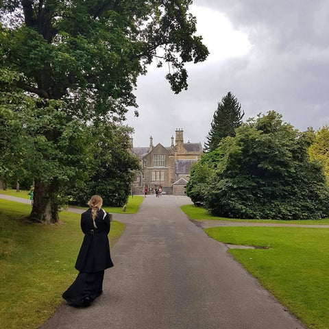 Muckross House, Killarney, Ireland Ft the Almira Maxi Dress and Mina Coat in Black