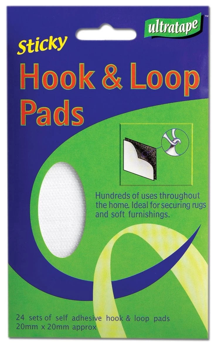 sticky hook and loop pads
