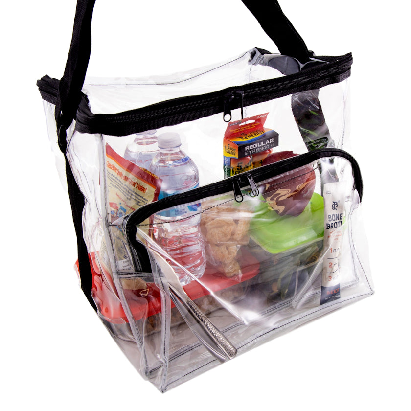 Stadium Approved Clear Bag Adjustable Cross-Body Strap Clear Plastic Bag Youngever Deluxe Clear Lunch Bag 