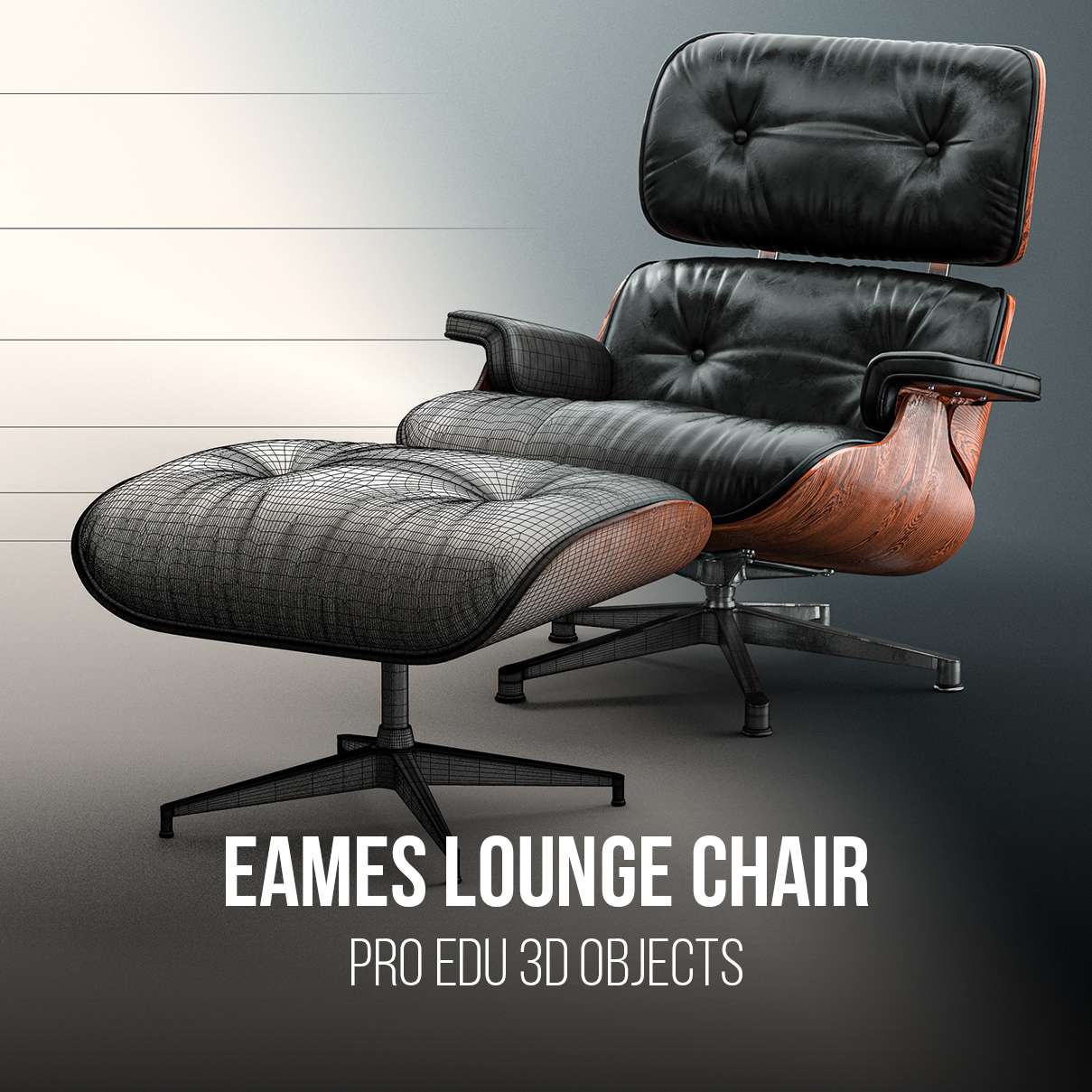 Kruis aan gesmolten walvis Eames Lounge Chair 3D Model | C4D FBX OBJ CGI Asset PRO EDU