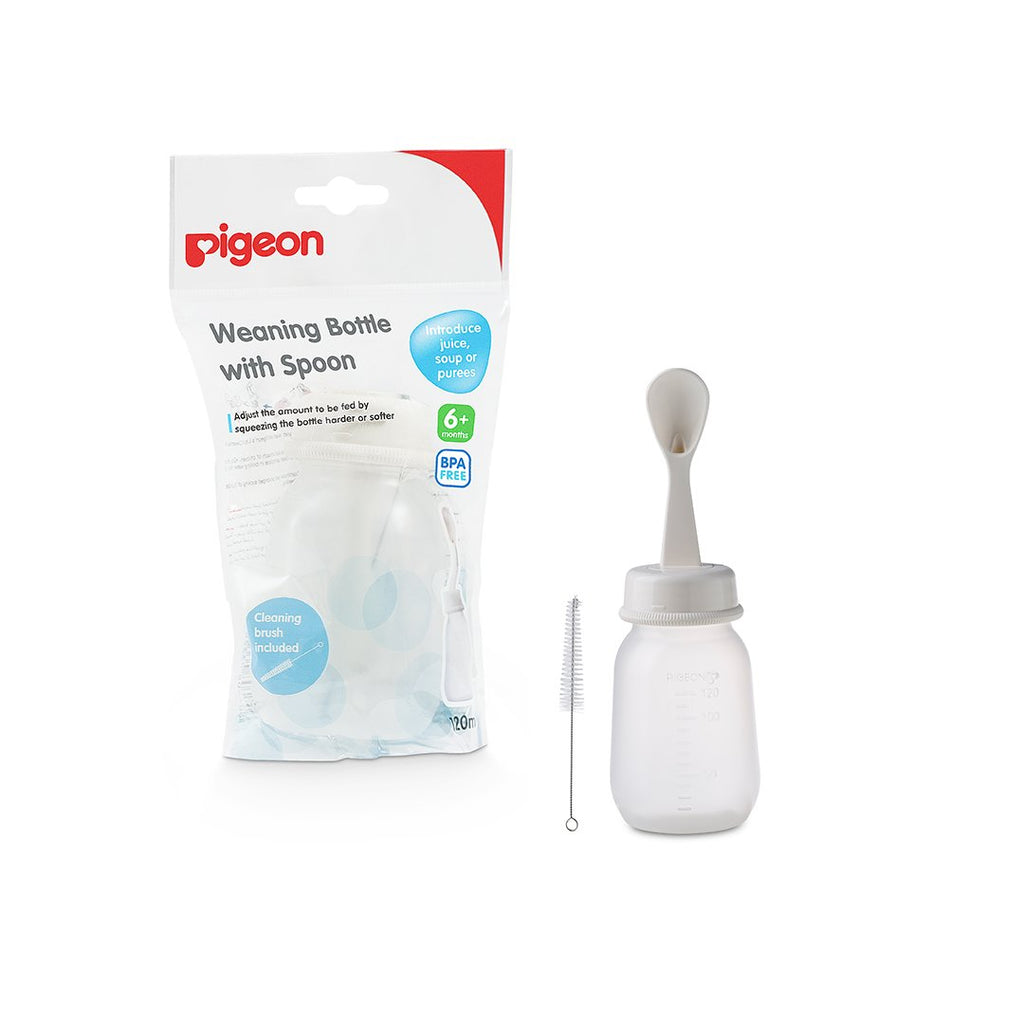 PIGEON WEANING BOTTLE W/SPOON 120ML 