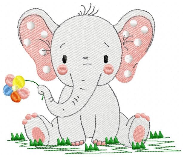 Elephant embroidery designs - Animal embroidery design machine embroid –  Marcia Embroidery