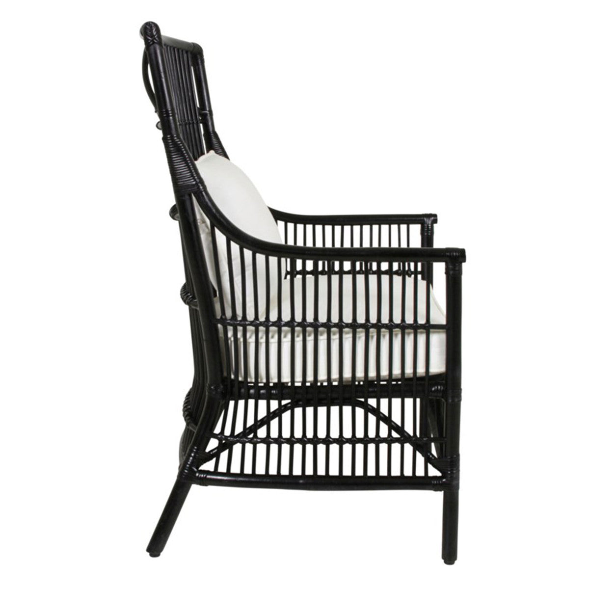 dark rattan armchair