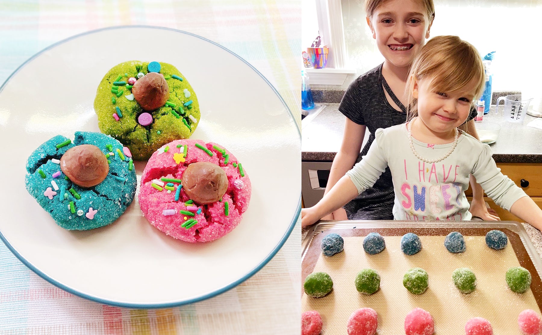 making peanut butter cookies with kids