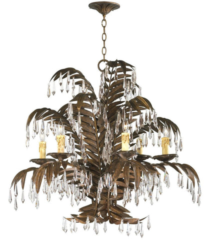 antique gold palm frond french chandelier