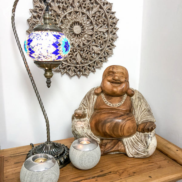 sideboard-decor-zen-wall-art-table-lamp-porta-vela-buddha