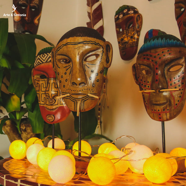 pintura-colorida-indigena-mascara-facial-suporte-home-decor-estilo-etnico