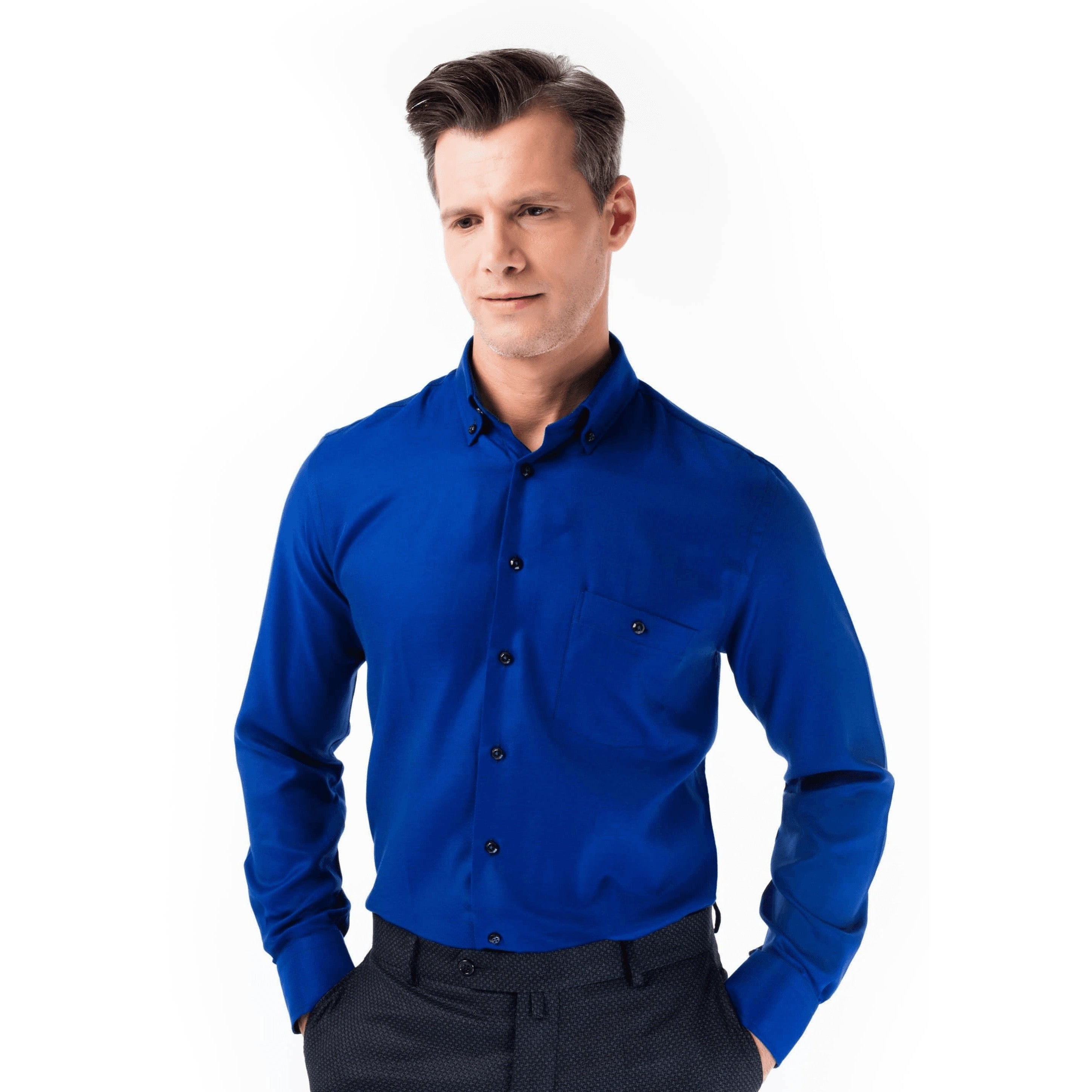 Zeeanemoon opstelling Odysseus Heren Overhemd Regular Fit Adam Donkerblauw | Web Blouse