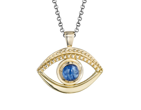 14k gold evil eye necklace by Jane Bartel Jewelry