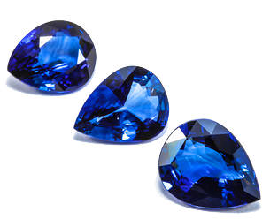 Dazzling blue pear shaped sapphires