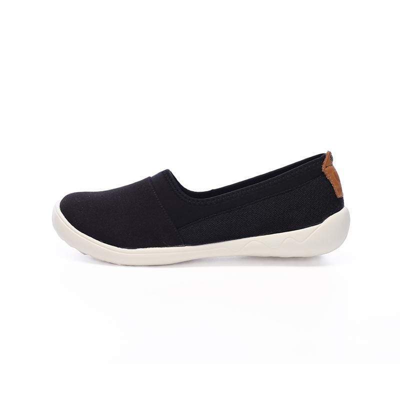 UIN Footwear Women Valencia Black Canvas loafers