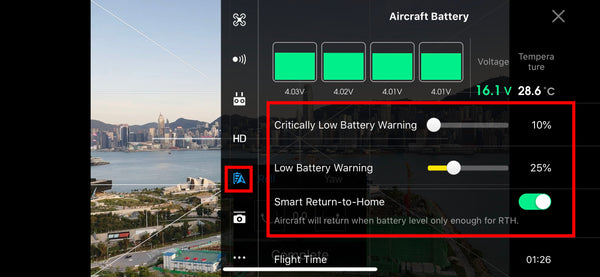 Low battery warning indicators