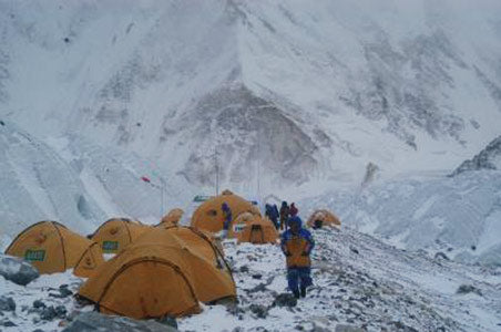 camp in the mountains