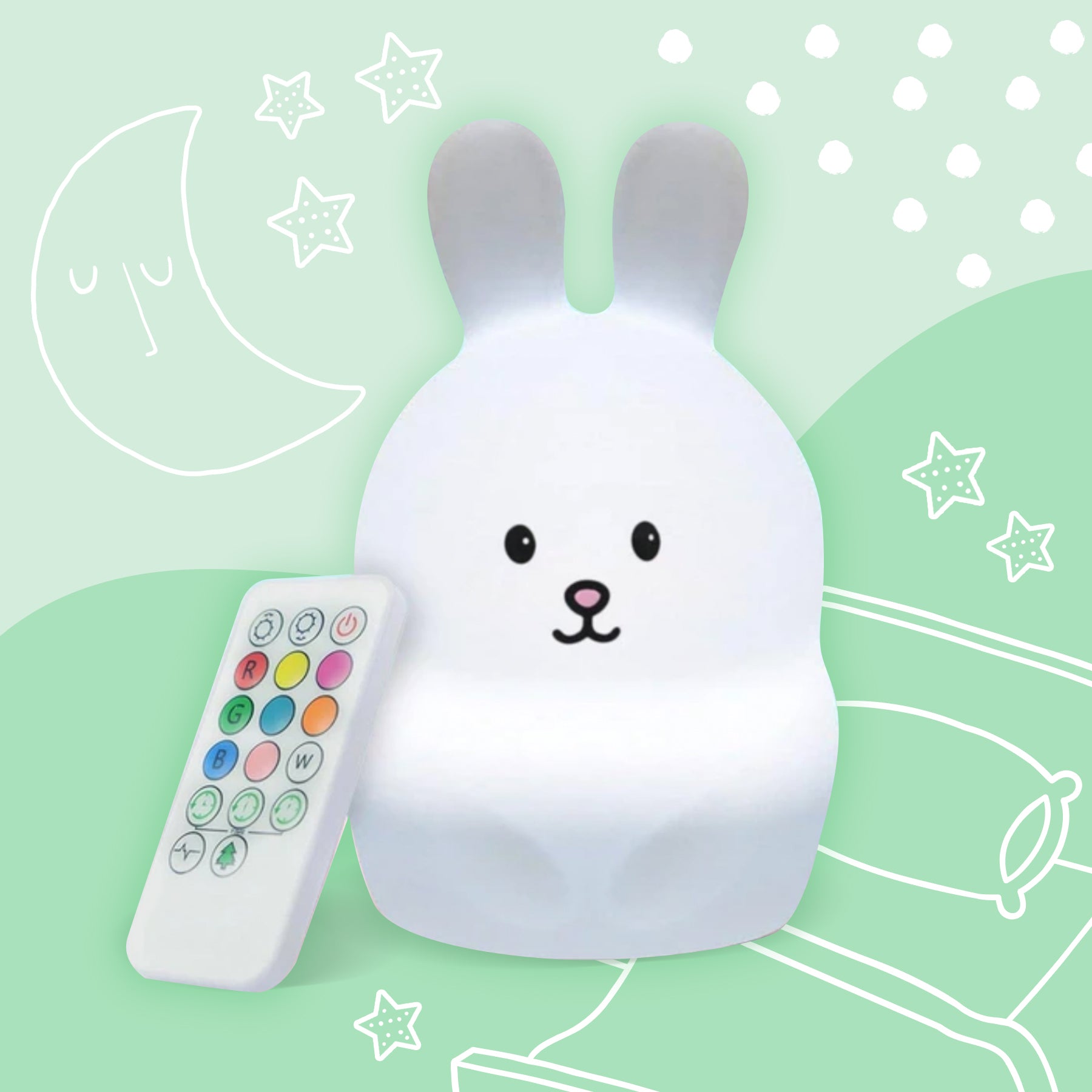 white Tap Color Control 100% BPA-Free VEZARON LED Colorful Baby Night Light Rechargeable for up to 6-Hour Usage Dim Mood Lamp Bedside lamp Portable Silicone Cute Nursery Night Lamp 