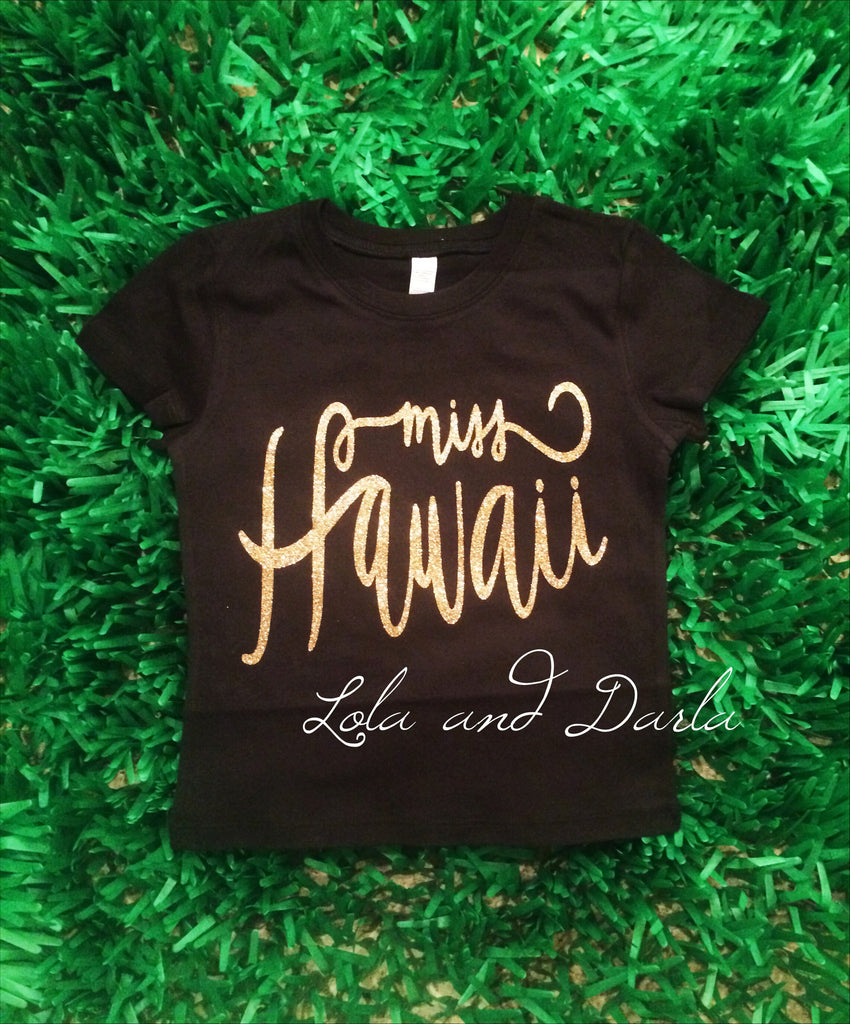 Miss Hawaii Toddler and Girls Sparkle T Shirt