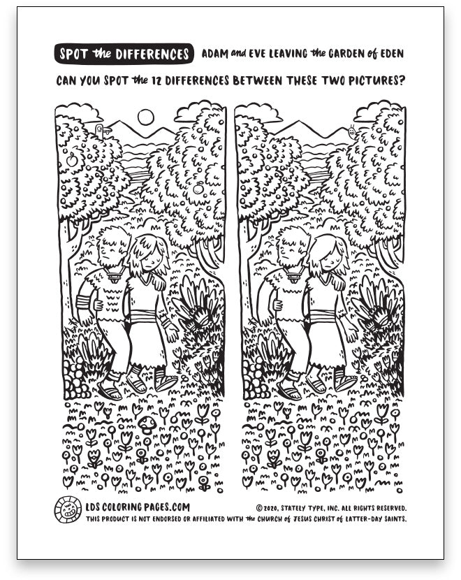 Adam and Eve Leaving the Garden of Eden - Spot the Differences – LDS