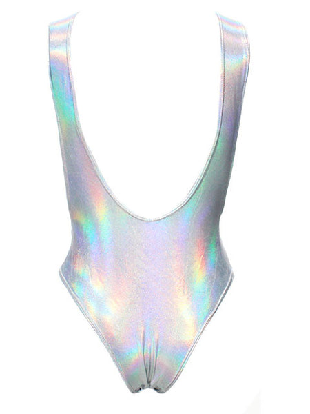 holographic one piece swimsuit