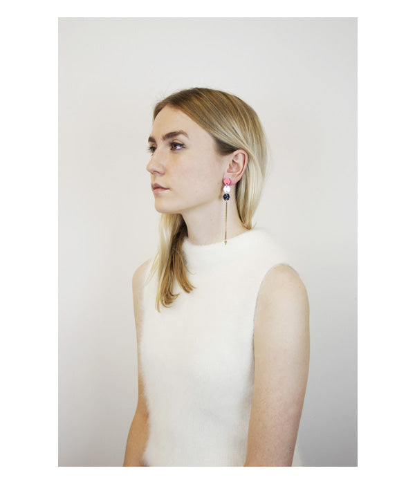 Wolf & Moon | Hexagon Tassel Earrings
