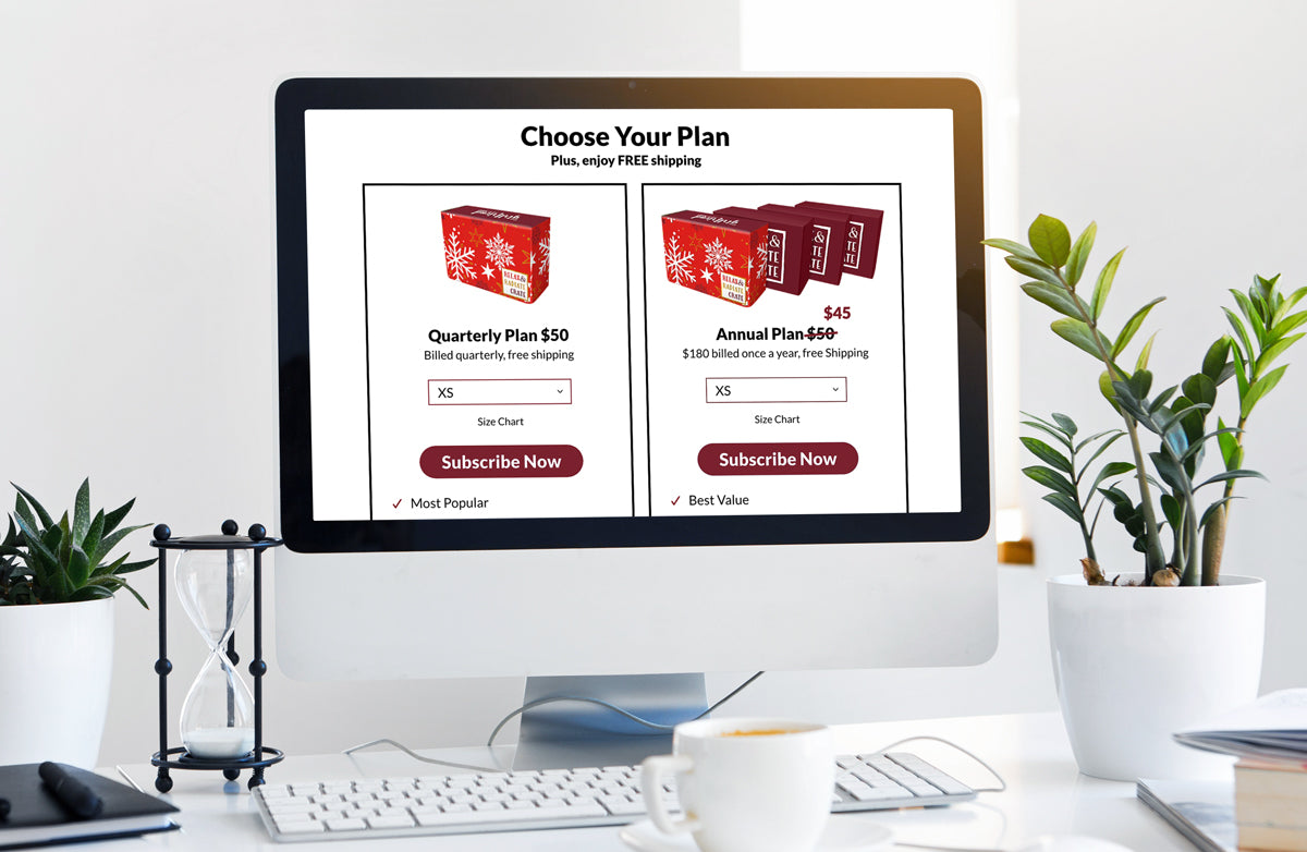 Order today: choose between a quarterly plan for maximum flexibility, or save with an annual plan for four crates.