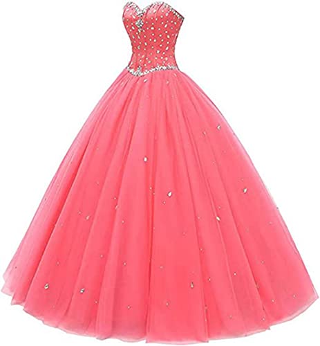 Likedpage Women's Sweetheart Ball Gown Tulle Quinceanera Dresses Prom –  dsessentials