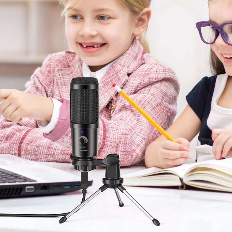 Microfone Condensador New Bee USB, Gravação Podcasts,  Vídeos, Skype