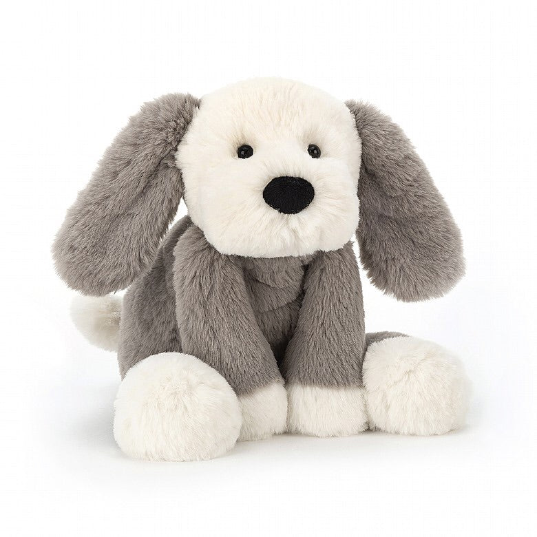 jellycat grey and white dog