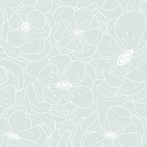 Black + White Floral Wallpaper