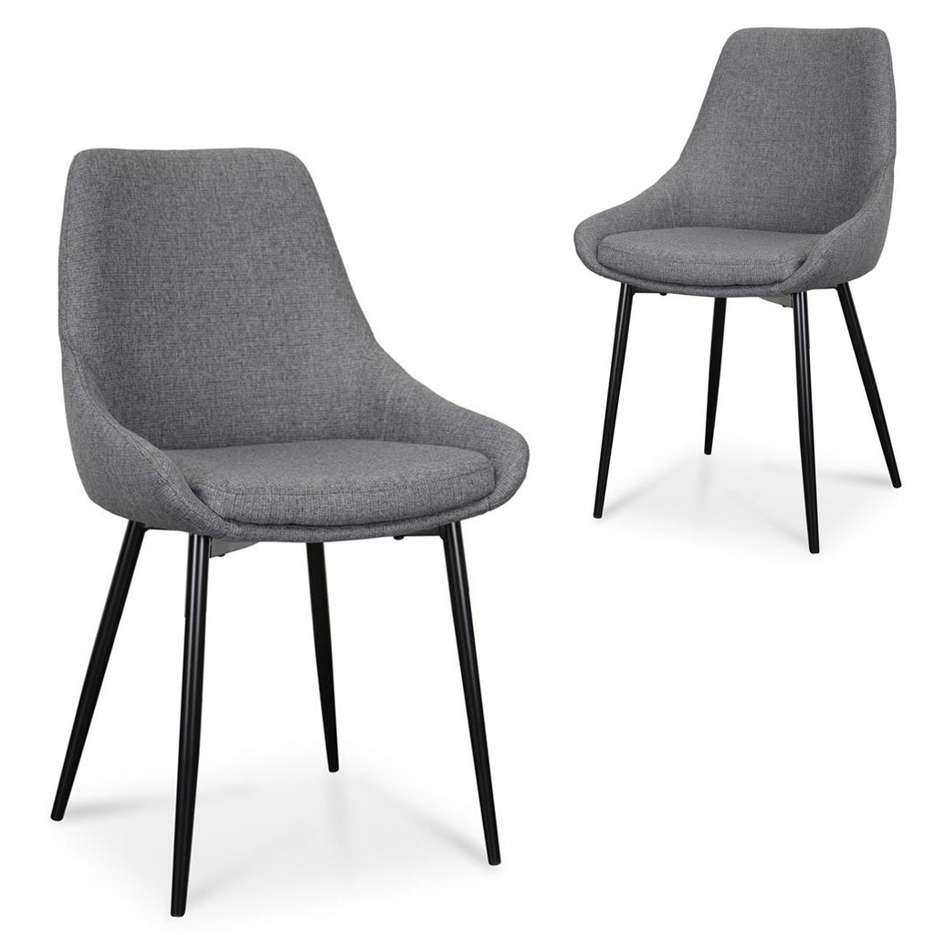 dark grey fabric dining chairs