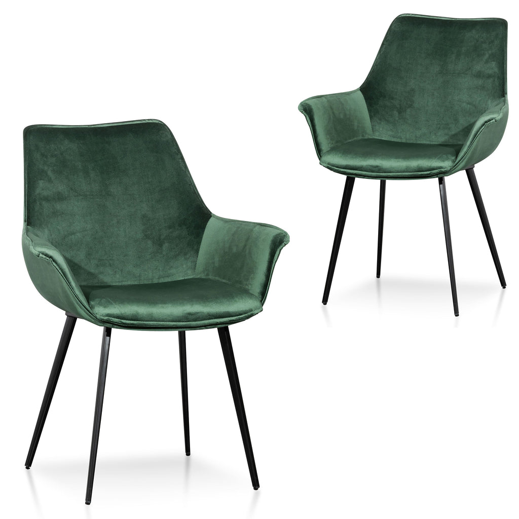 dark green velvet chair