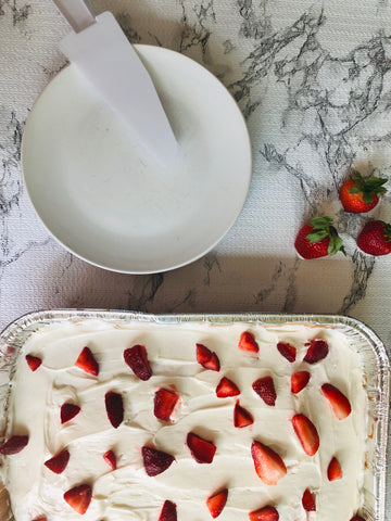Enjoy Strawberry Supreme Cake with Cream Cheese Frosting
