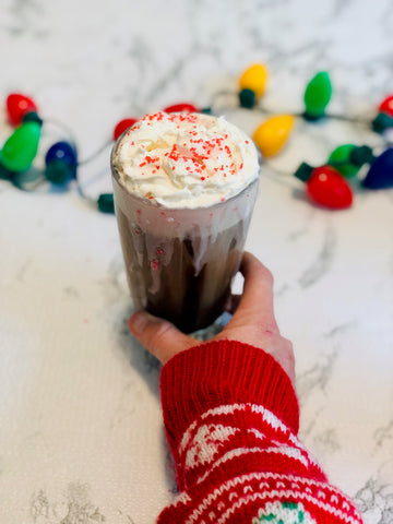 Santa’s White Christmas mocha recipe with whipped cream