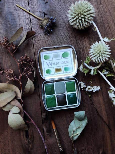 RESERVE for Denise + A Gathering of Leaves + Limited edition Gemstone Mineral watercolor palette