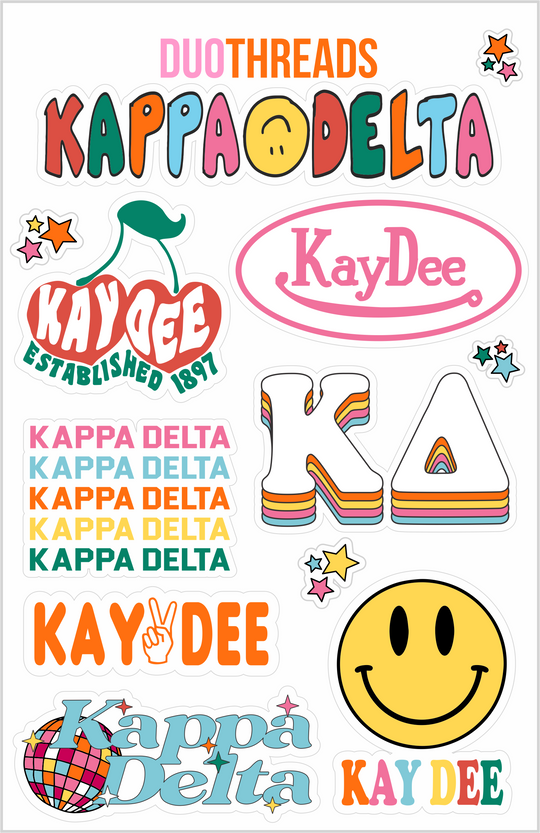 impressionisme trussel ristet brød Kappa Delta Rainbow Sticker Sheet – Greek Divine and More