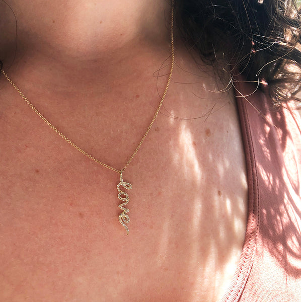 vertical love necklace