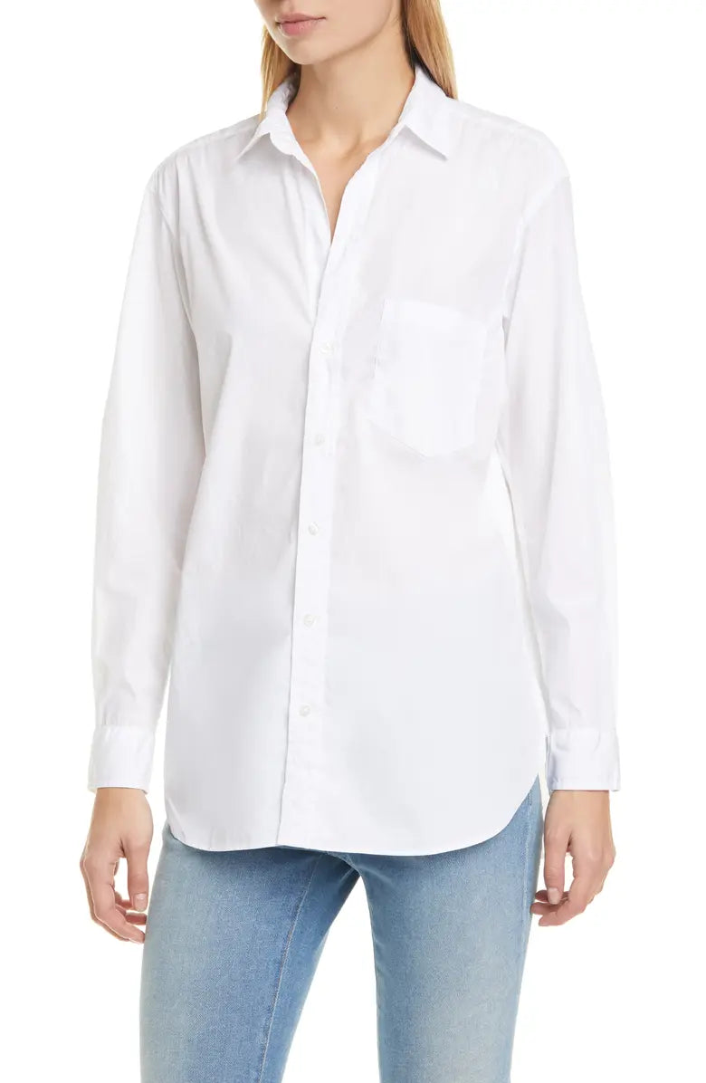 JOEDY WOVEN BUTTON UP IN WHITE SUPERLUXE