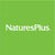 white NaturesPlus Logo on green background