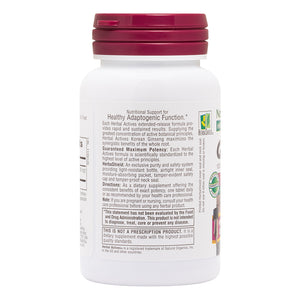 Second side product image of Herbal Actives Korean Ginseng Extended Release Tablets containing 30 Count