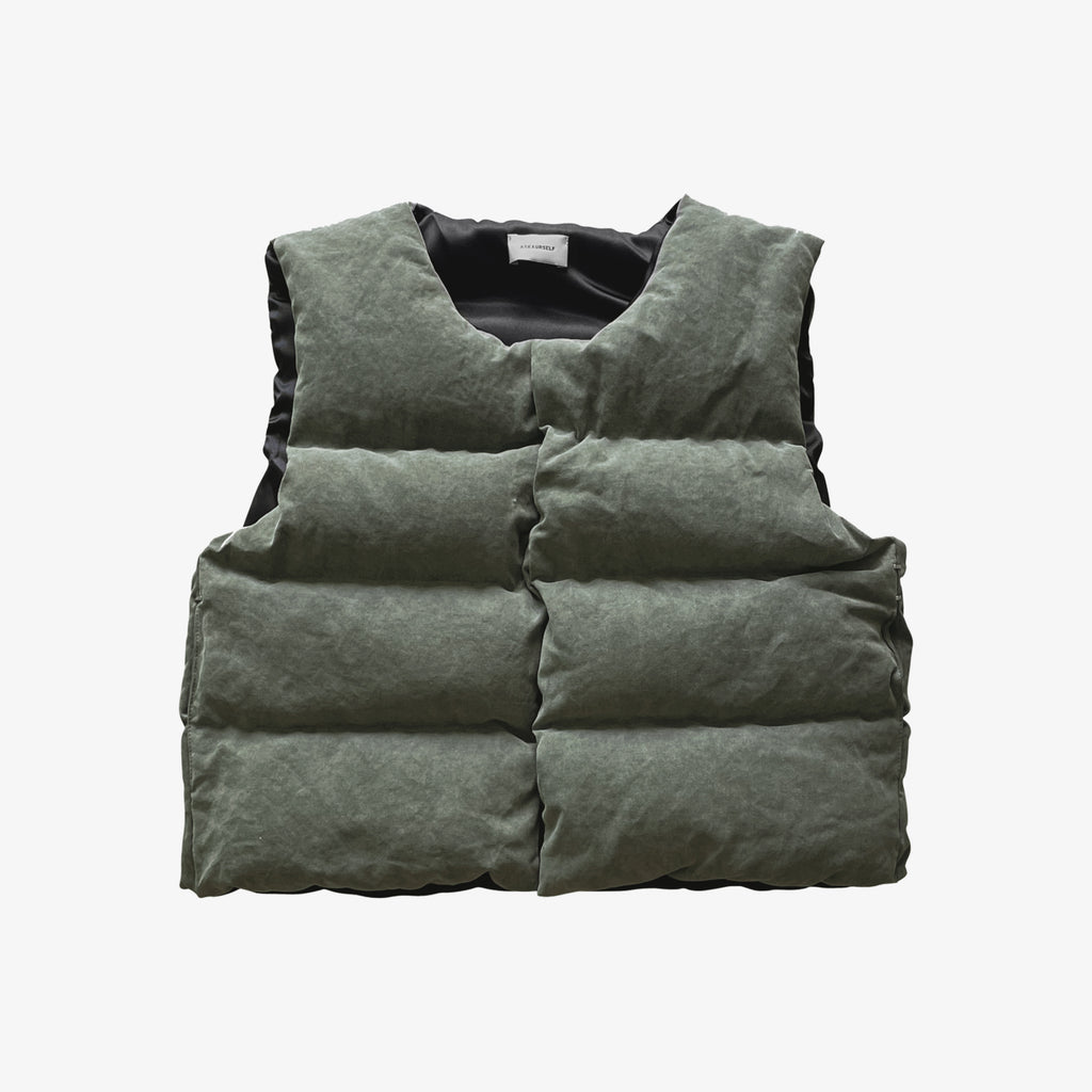 ASKYURSELF MILITARY CANVAS PUFFER VEST-