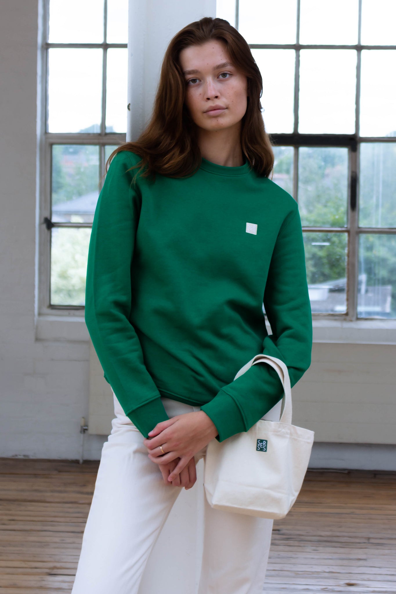 Monogram Organic Sweatshirt in Wimbledon Green