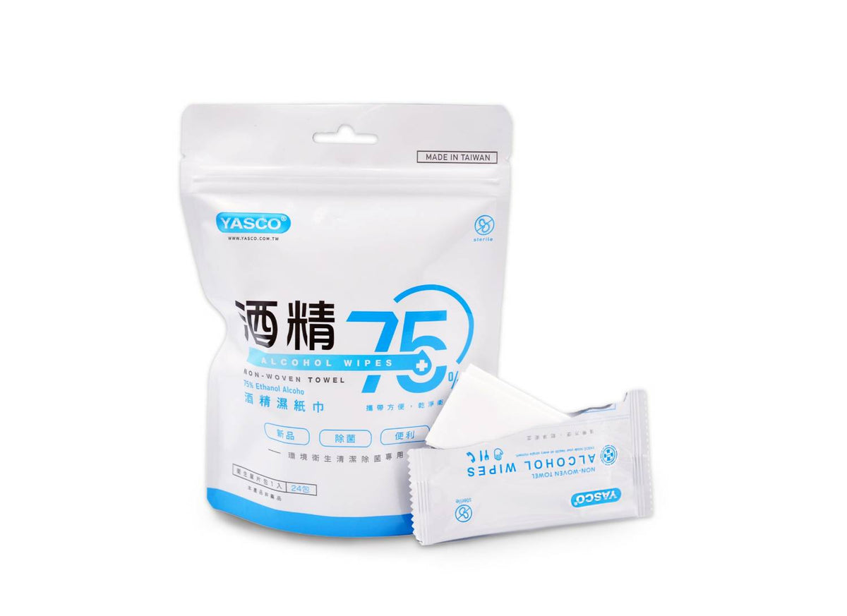 Combo B Medical supplies: Yasco Alcohol Wipes 75% Ethanol Alcohol Non-Woven  Towelettes (24pcs/bag) 45 bags total 1,080pcs