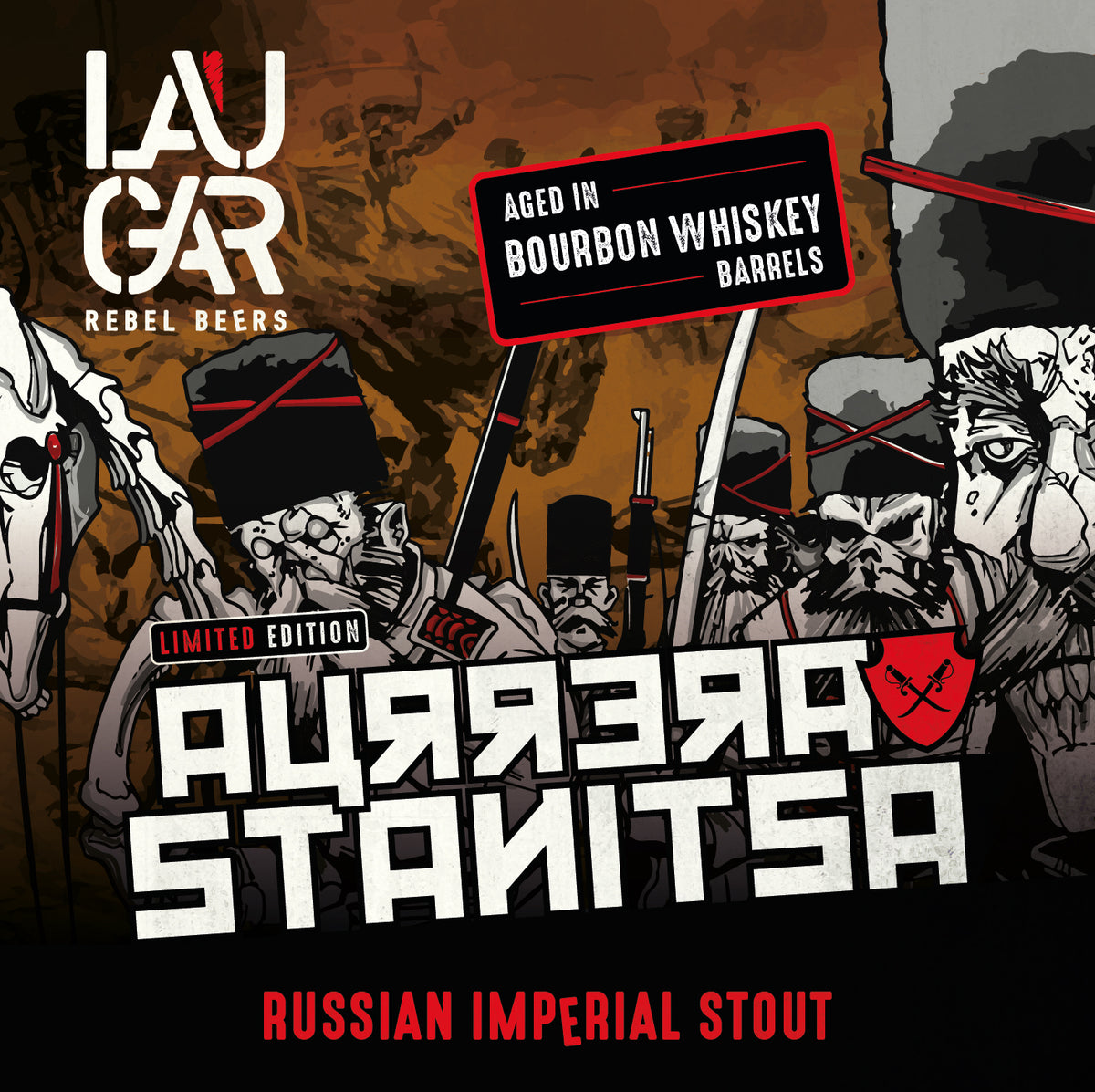 Laugar AURRERA STANITSA BOURBON BARREL AGED - Russian Imperial Stout (botella 33cl, pack de 6 botellas) - Laugar Brewery