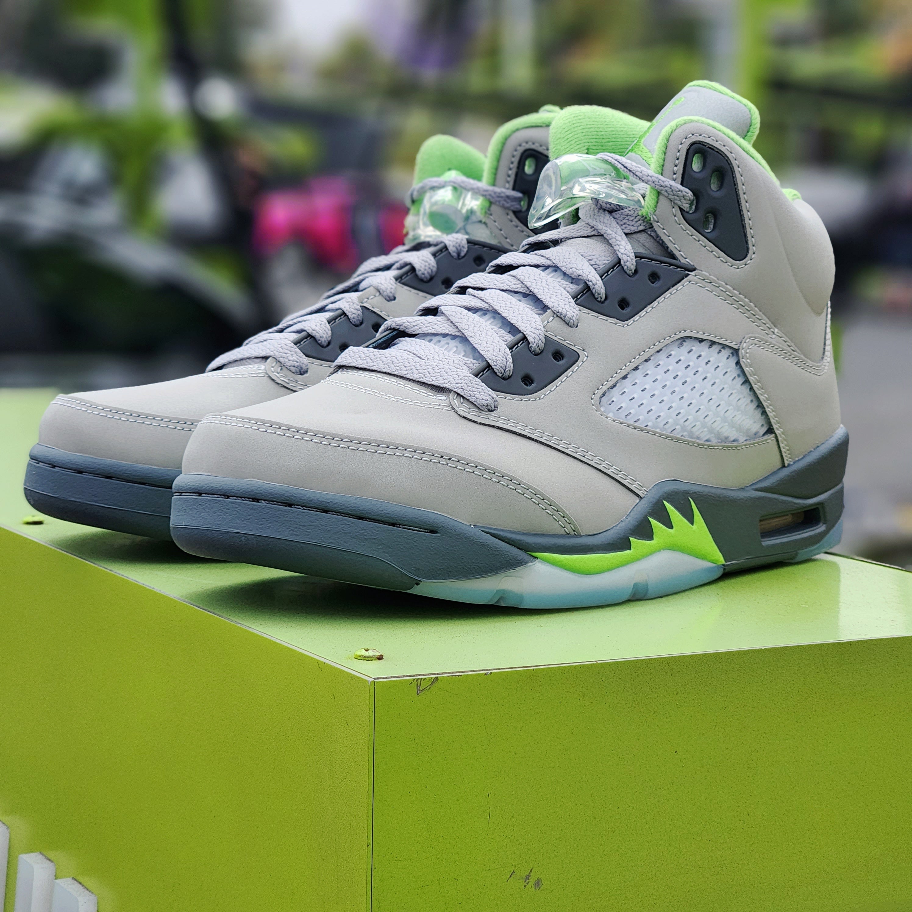 green and white jordan 5