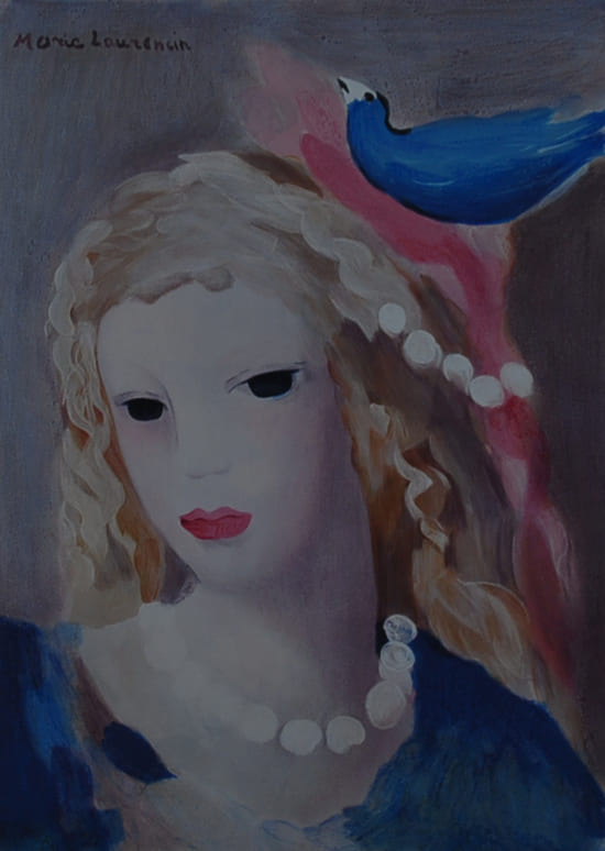 『青い鳥と少女』 Marie Laurencin リトグラフ 石版画 直筆サイン