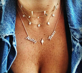 14K Rose Gold Diamond Name Necklace
