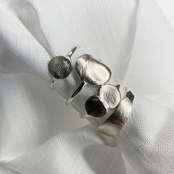 Double Fingerprint Ring | Silver