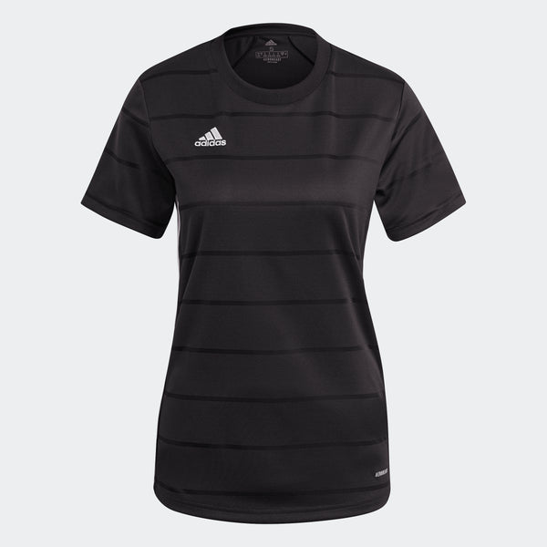 adidas CAMPEON 21 Soccer Jersey | Black | Women's | stripe 3 adidas