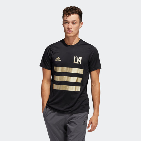 LOS ANGELES Creator Tee | Black-Gold | | stripe 3 adidas